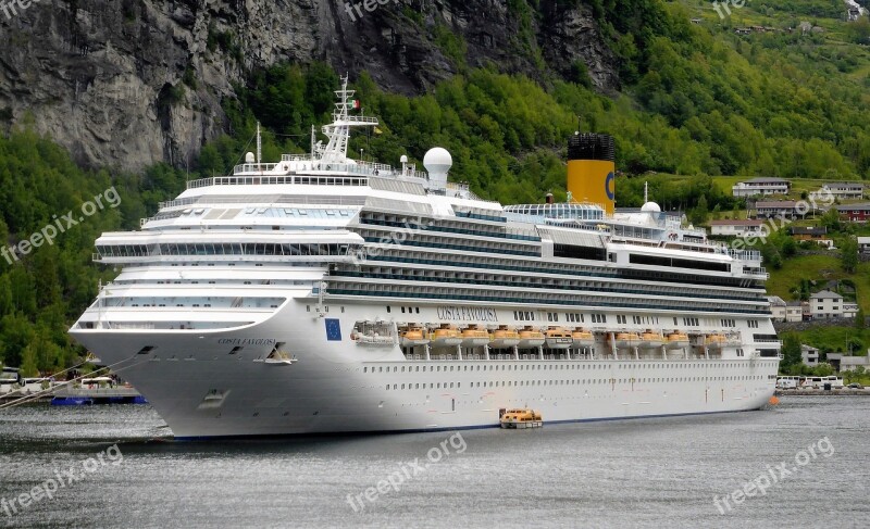 Cruise Boat Cruise Vacation Norway Fjord Water