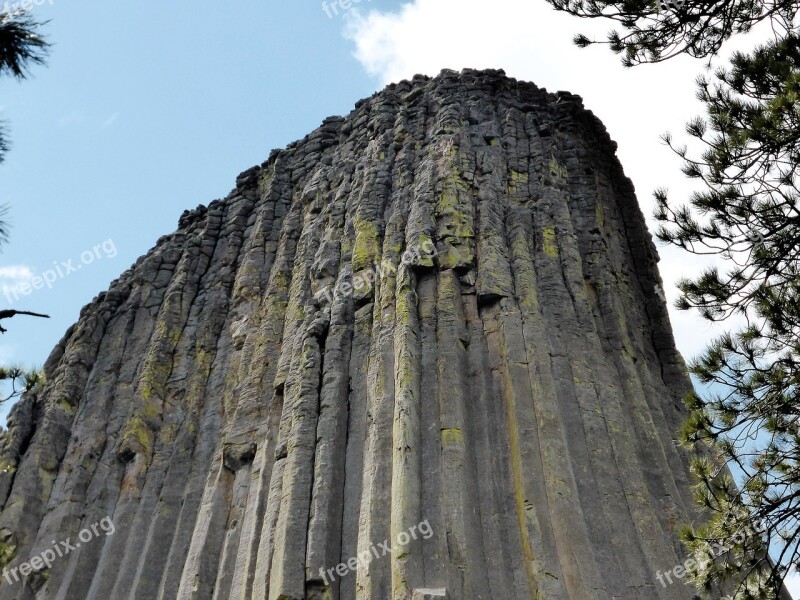 Mountain Grooves Devil's Tower Usa Landscape