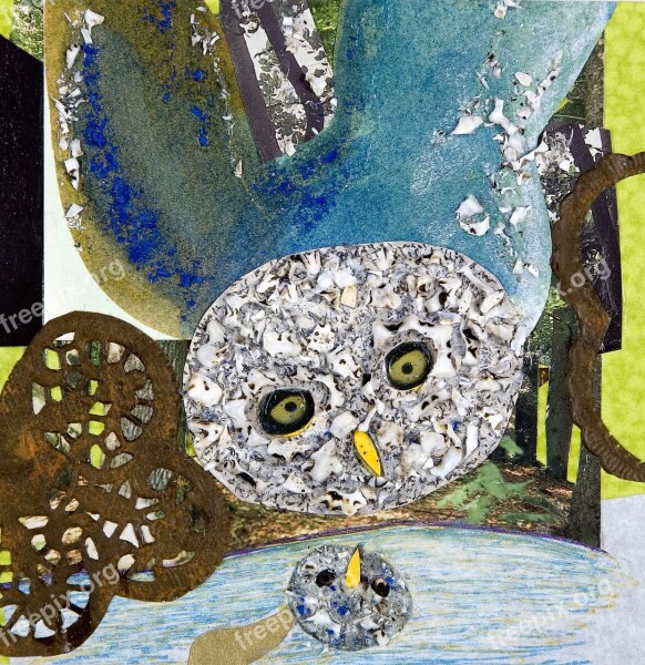 Owl Paperwork Art Mosaic Free Photos