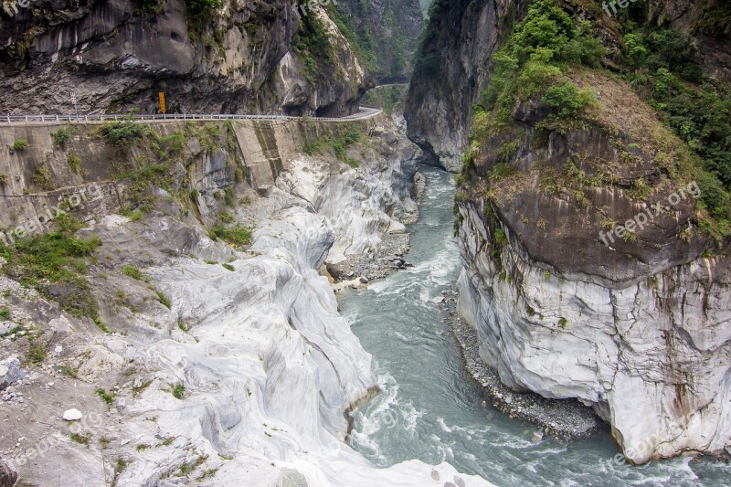 Taiwan Taroko Road Mountain River