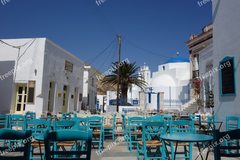 Greek Village White Houses Island Greece