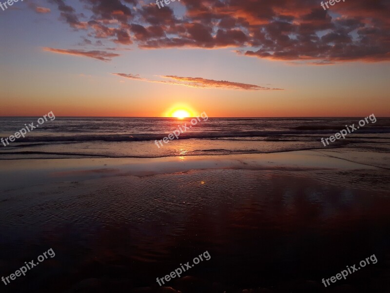 Evening Sky Sea North Sea Denmark Atmospheric