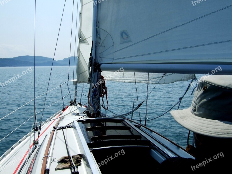 Sailing Boat Sailing Sailboat Sea Wind