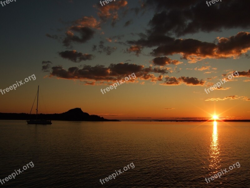 Water Sun Sunset Sea Landscape