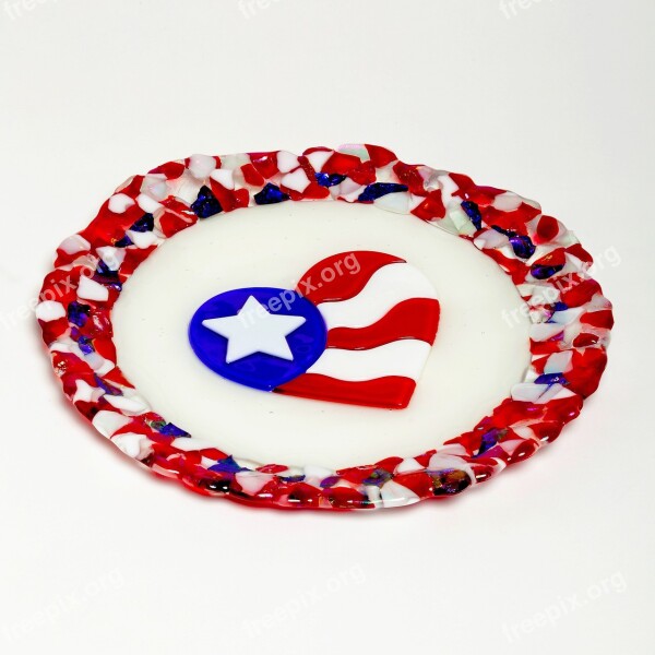 Patriotic Usa Plate Homedecor America