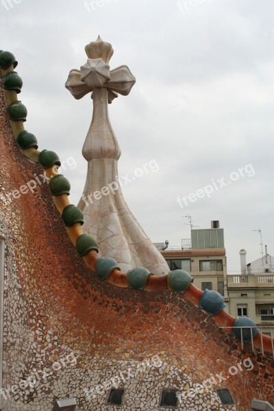 Casa Batlló House Of Bones Roof Gaudi Barcelona