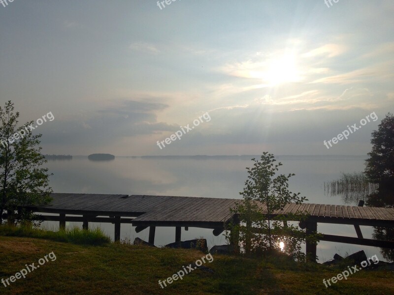 Finland Lake Summer Shine Sun