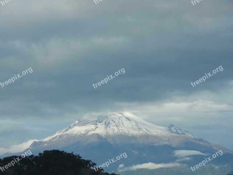 Volcano Sky Blue Sun Nature