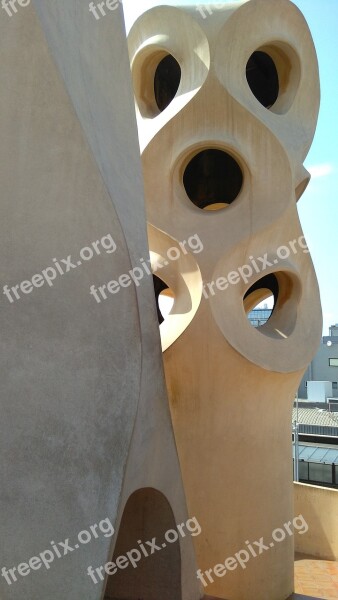 Casa Mila La Pedrera Barcelona Chimney Catalonia