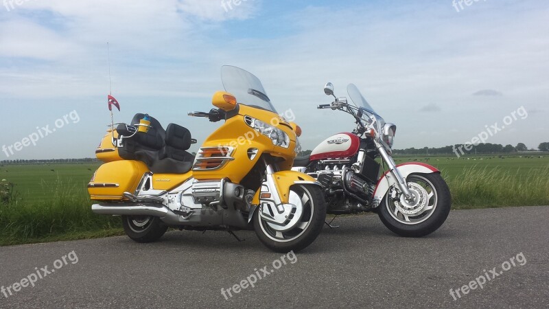 Honda Goldwing Gl1800 Honda Valkery F6 Netherlands Engines Blue Sky