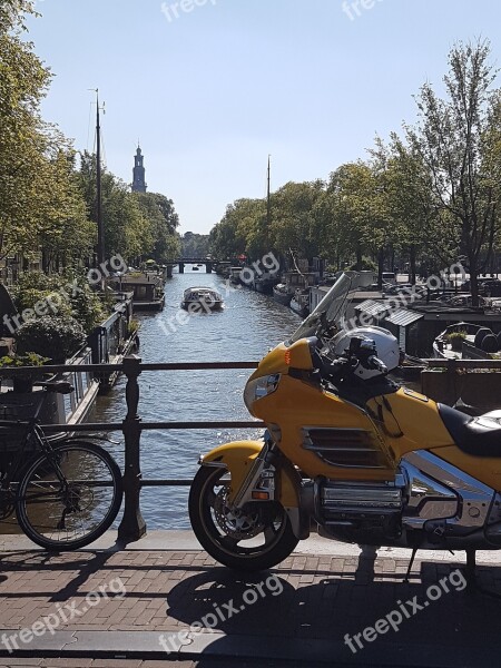 Prinsengracht Amsterdam Goldwing Gl1800 Honda Free Photos