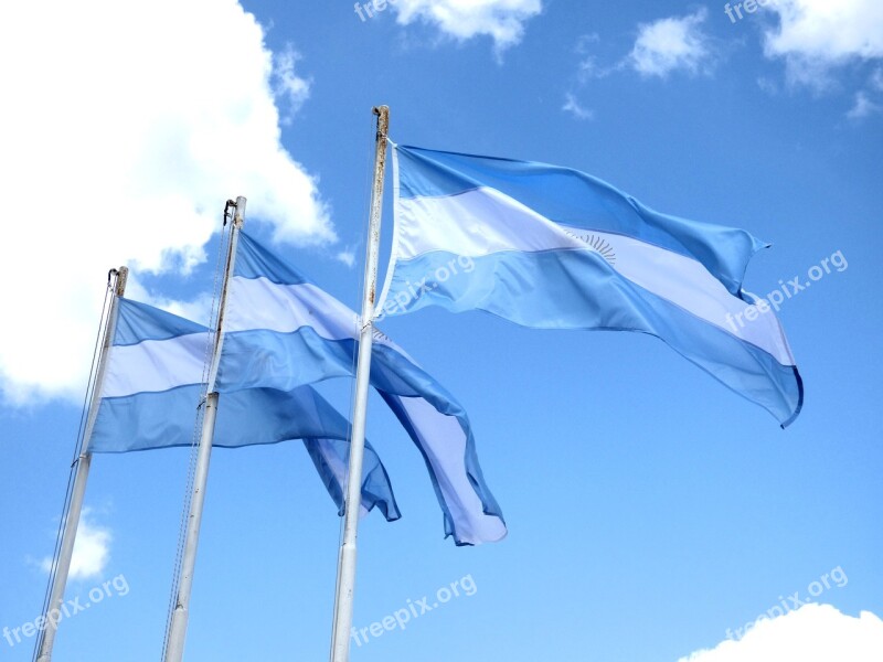 Flag Argentina National Flag Mast Light Blue And White