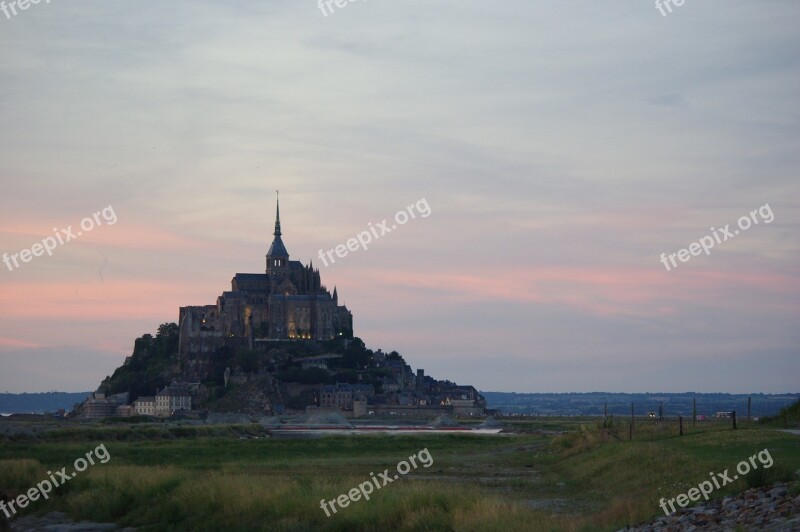 Saint-michel Normandy Abbey Mont Saint Michel Old Building Stones