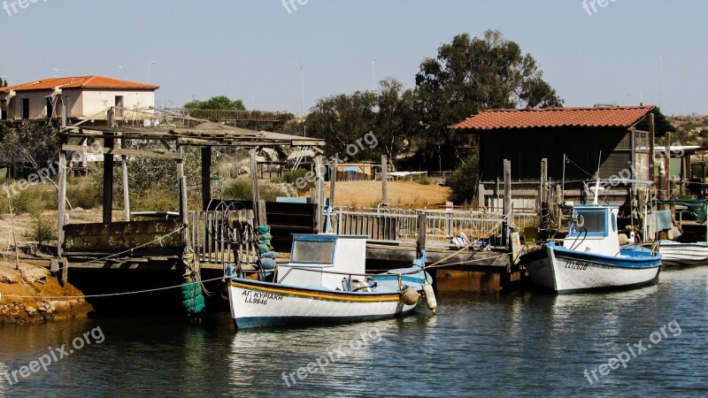 Fishing Boat Fishing Shelter Picturesque Potamos Liopetri Cyprus