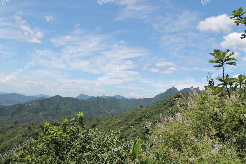 The Great Wall The Great Wall At Mutianyu China If You Are The One Blue Sky And White Clouds