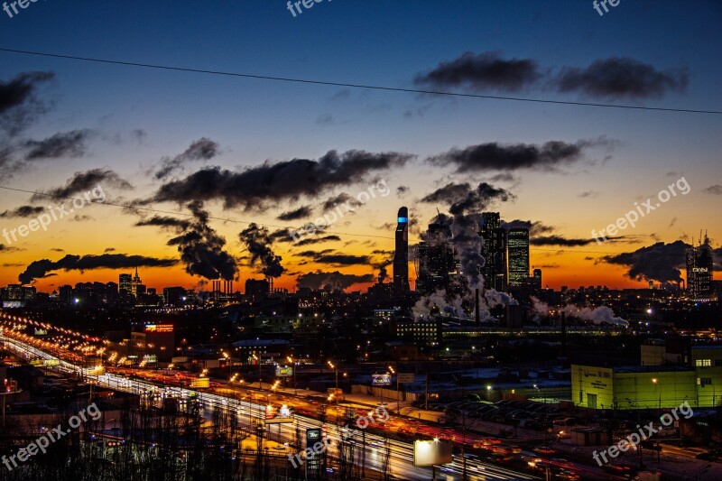 Moscow City 2017 Dawn In The Morning Early