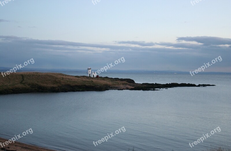 Scotland Lighthouse Bay Sea Coast