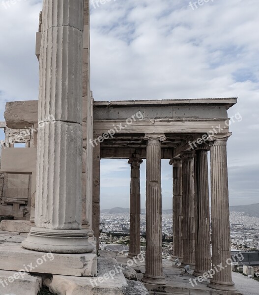 Temple Acropolis Athens Greek Columnar