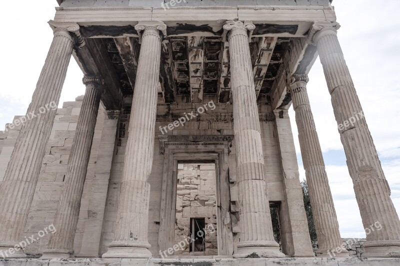 Temple Acropolis Athens Greek Columnar