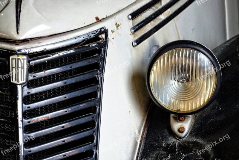 Car Front Grille Spotlight Oldtimer Auto