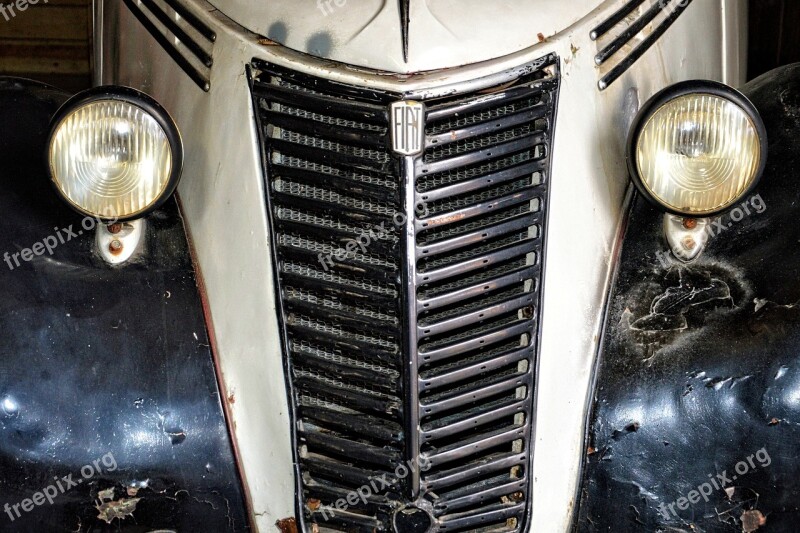 Car Front Grille Spotlight Oldtimer Auto