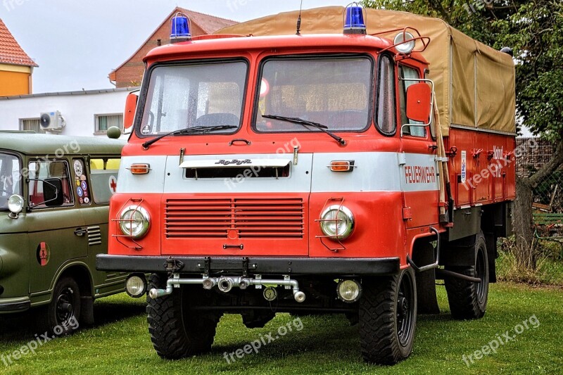 Firefighter Vehicle Fire Old Oldtimer Historically