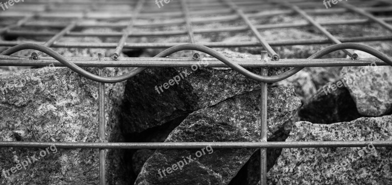 Cage Stones Grid Black And White Atmosphere