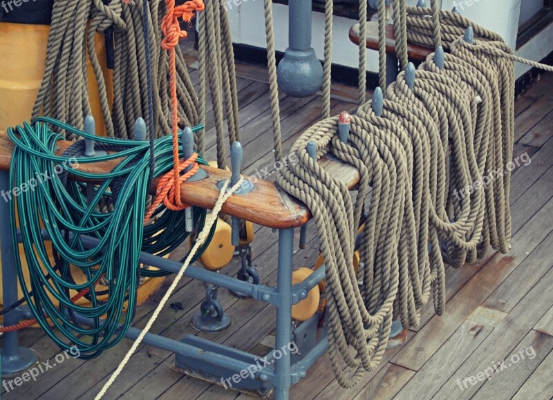 Sailing Vessel Thaw Ropes Canvas Ship