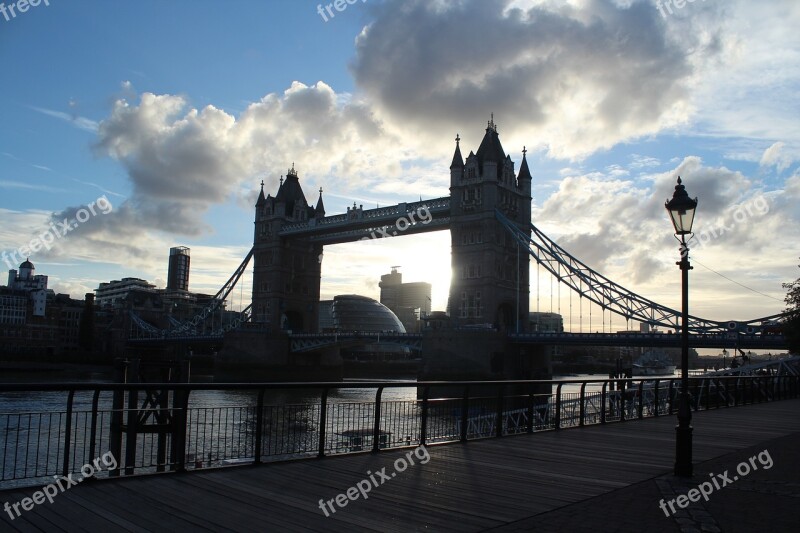 Tower Bridge London England Sunset Places Of Interest