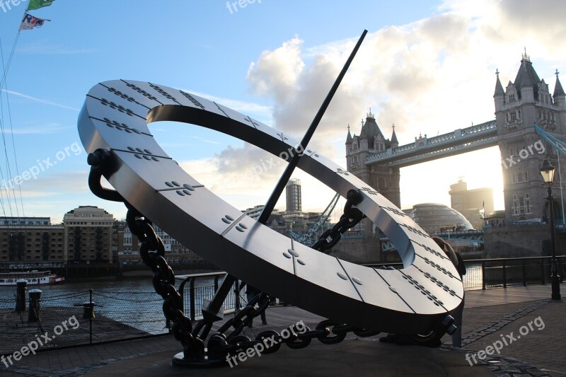 Tower Bridge London Sundial Sunset Bridge