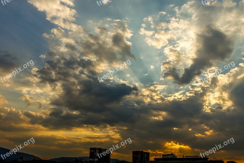 Sky Clouds Sunset Heaven Sky Clouds