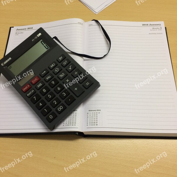 Calculator Work Accountancy Accounting Business