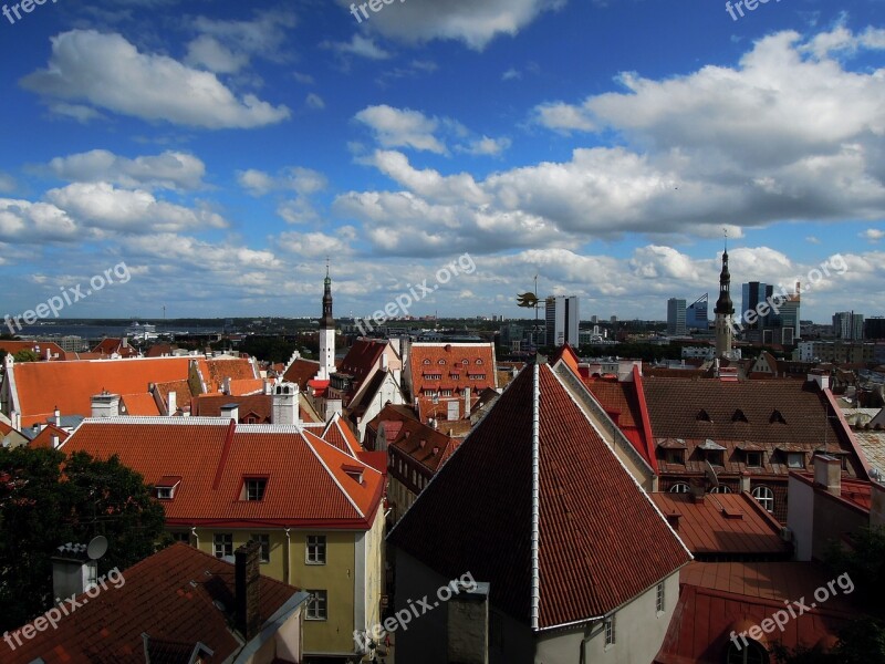 Tallinn Estonia Landscape City Clouds