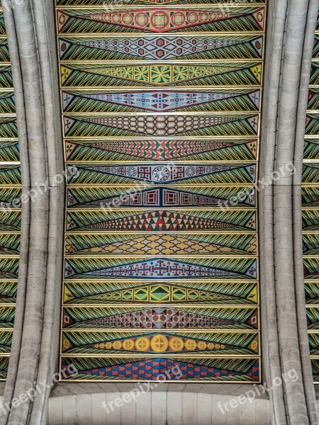 Ceiling Wood Cathedral Madrid Cathedral Almudena