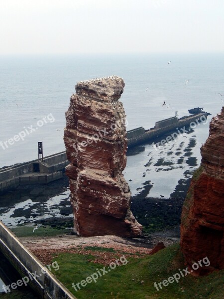 Helgoland Lange Anna Sea Island North Sea Rock