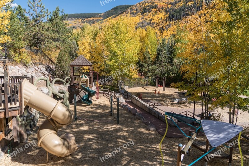 Vail Colorado Betty Ford Park Playground Foliage