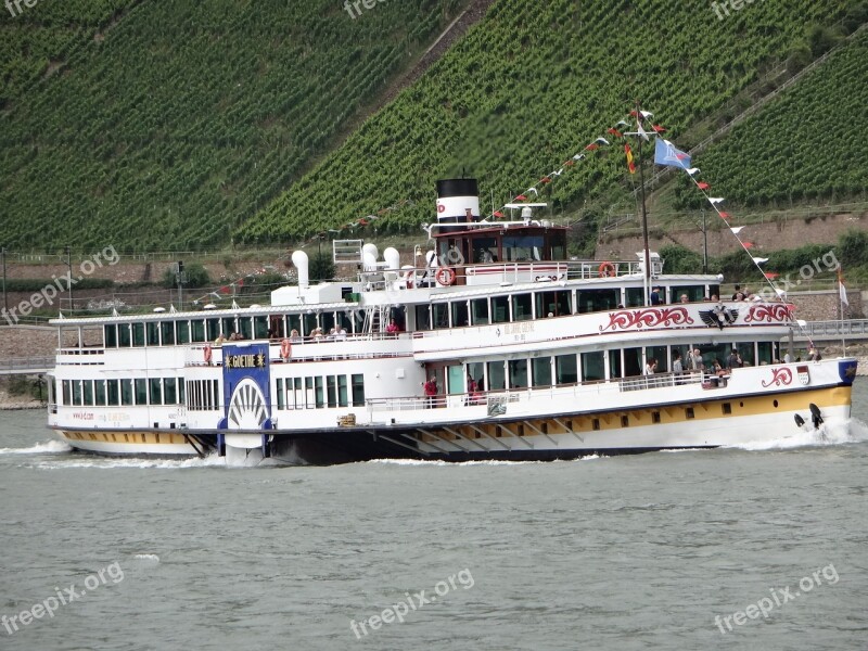 Raddampfer - Goethe Ship Rhine Bingen Free Photos