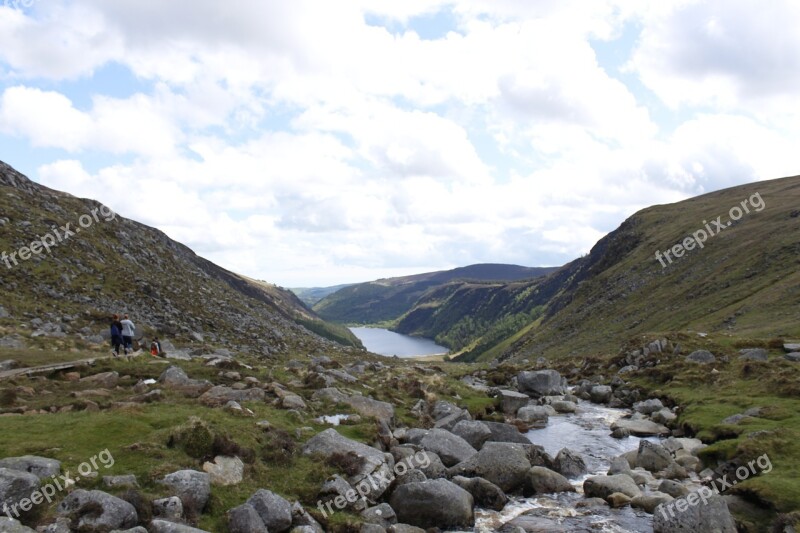 River Scenery Ireland Glendalough Landscape