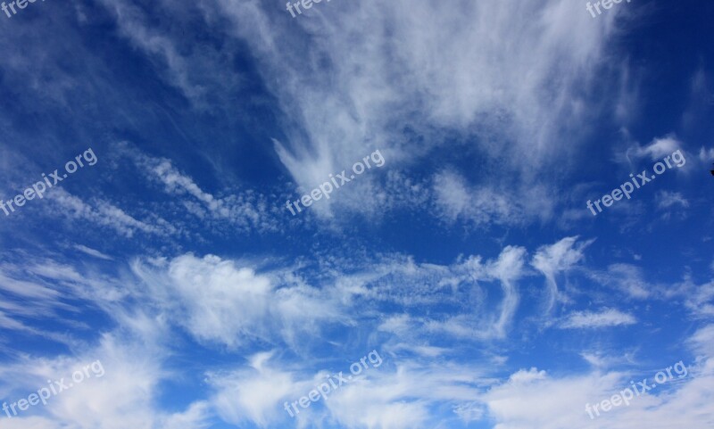 Sky Clouds Clouds Form Storm Front Blue