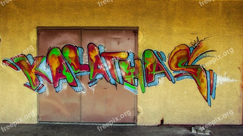 Graffiti Colorful Door Metallic Garage