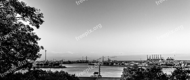 Hamburg Elbe Harbour Cranes Port Port Of Hamburg