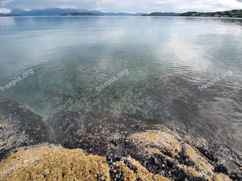 Sea Smooth Mirroring Coast Norway