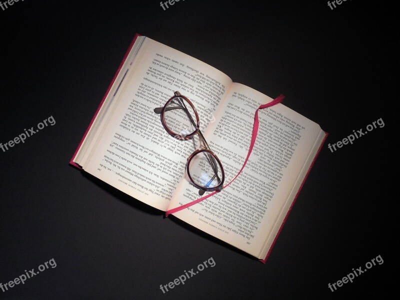 Book Read Glasses Literature Pages