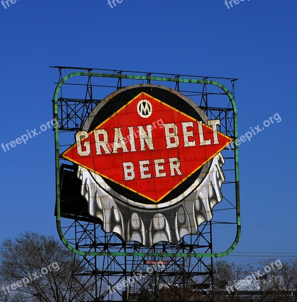 Minneapolis North Loop Grain Belt Beer Sign Free Photos