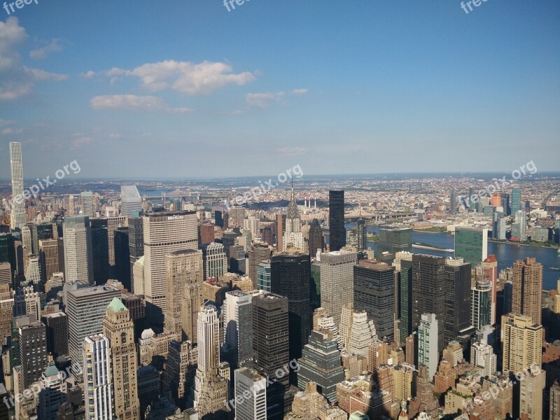 Empire State Building New York Manhattan A Bird's Eye View Day View