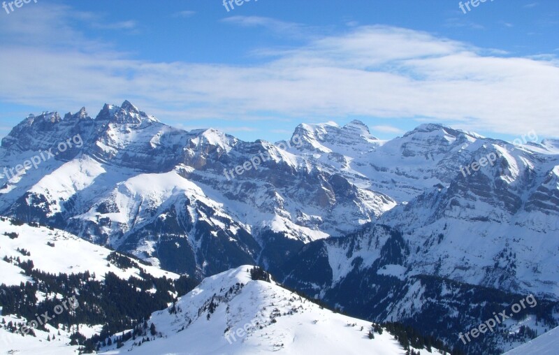 Mountain Snow Dents Du Midi Switzerland Free Photos