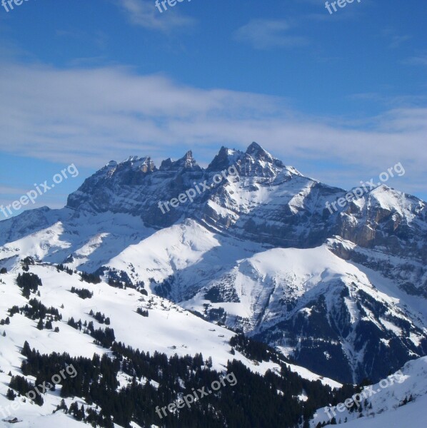 Mountain Snow Dents Du Midi Switzerland Free Photos