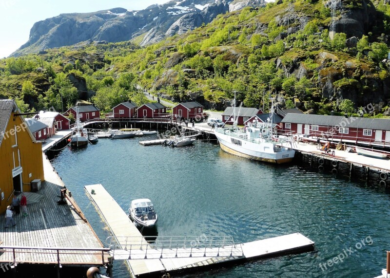 Fishing Village Wooden Houses Lofoten Norway Free Photos