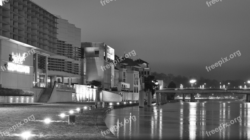 Urban Night Light Reflections Light Evening