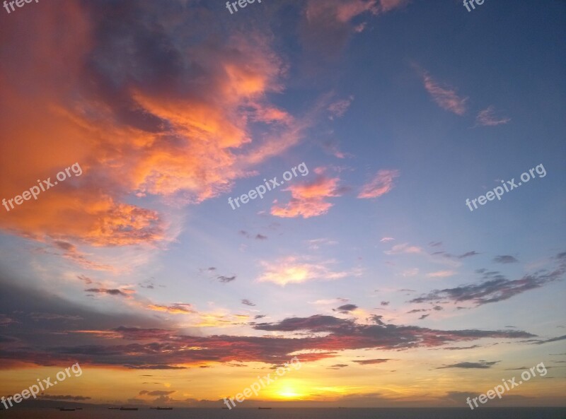 Sunset Hill Nose Dairy Venezuela Sky Clouds